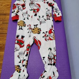 Carter's White and Red Holiday Footie Pajamas